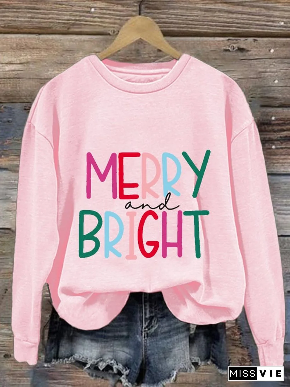 Women's Merry And Bright Print Casual Sweater