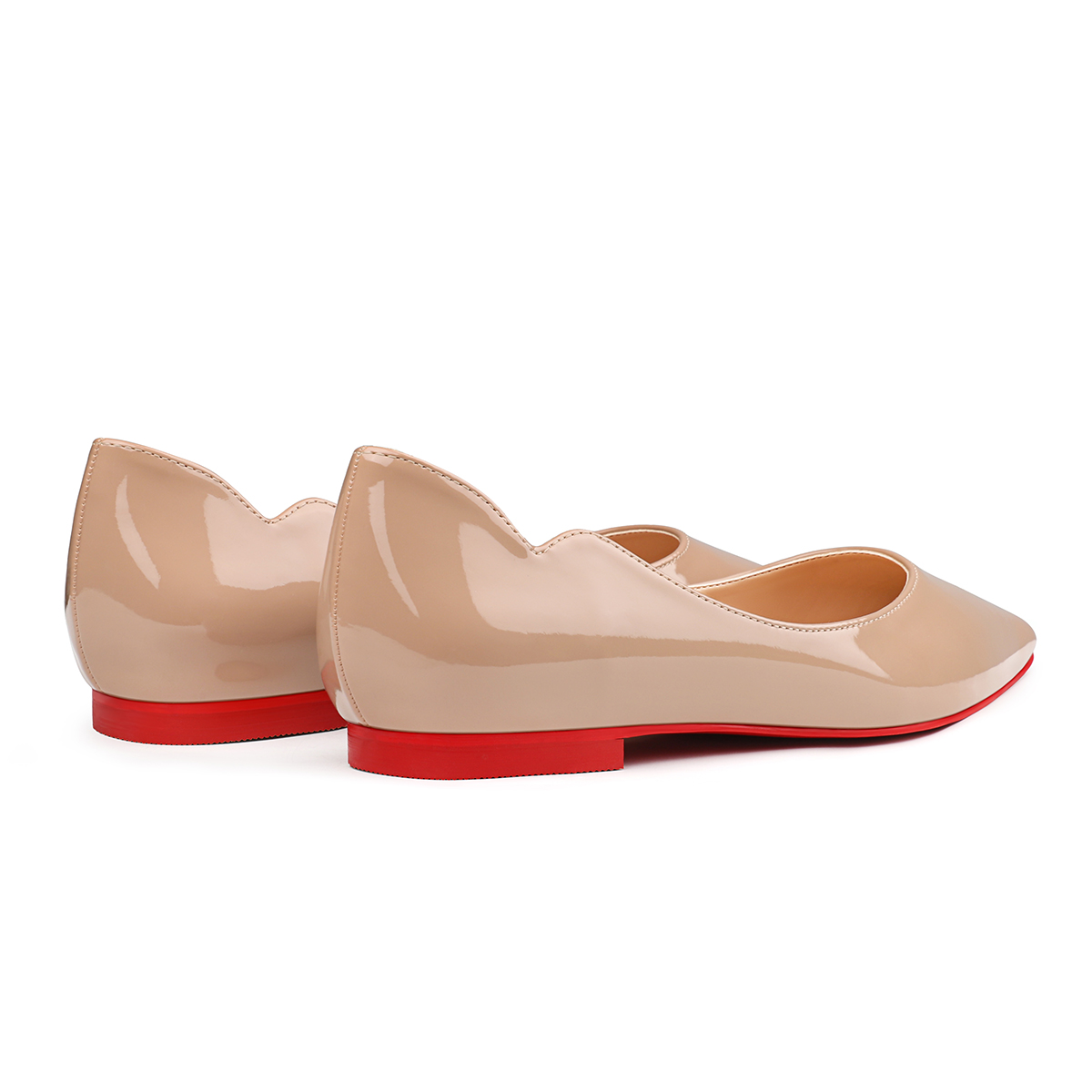 Women's Flats Pointed Toe Internal Increase Chunky Heels Red Bottom Kitten Heels Hot Chickita Daily Patent Pumps for Women-MERUMOTE