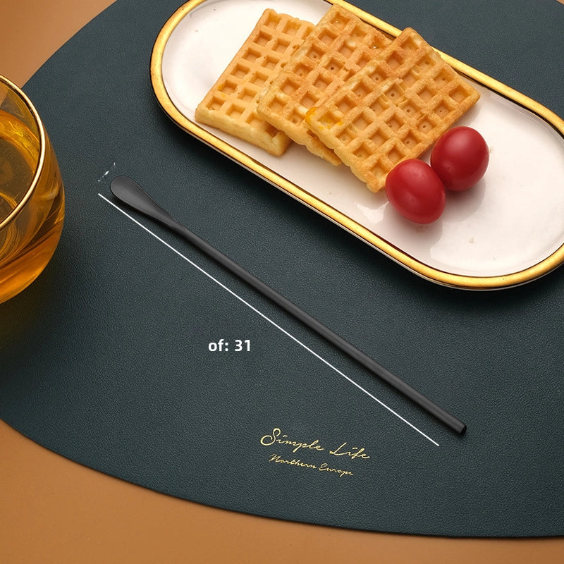 Japanese-style 304 Stainless Steel Long Handle Fruit Fork Coffee Mixing Spoon Small Spoon Dessert Ice Spoon Spoon Stir Stick