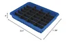 Akro-Mils 33223 Akro-Grid Plastic Slotted Dividable Modu Box Stackable Grid Storage Tote Container, (22-1/2-Inch L x 17-3/8-Inch W x 3-Inch H), (6 Pack), Blue