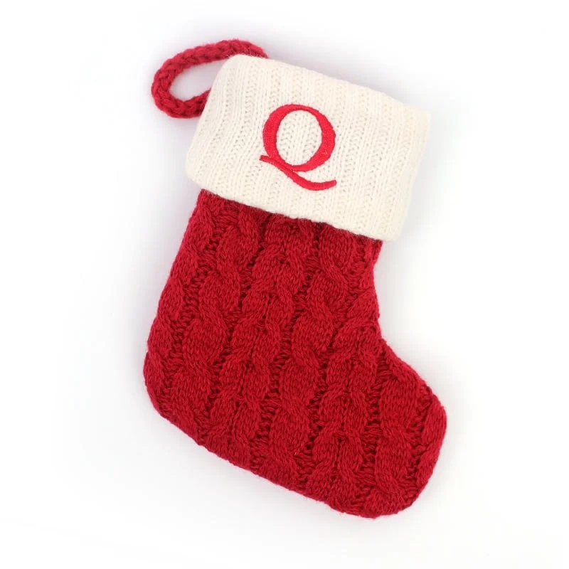 Christmas Red Socks Alphabet Knitting Christmas-Tree Pendant