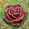 DIY Pearl Painting Red Roses for Home Decor with Frame(25x25cm)