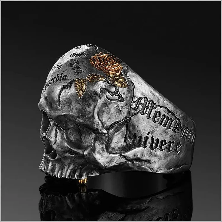 Biker Ring Skull Silver Men Ring