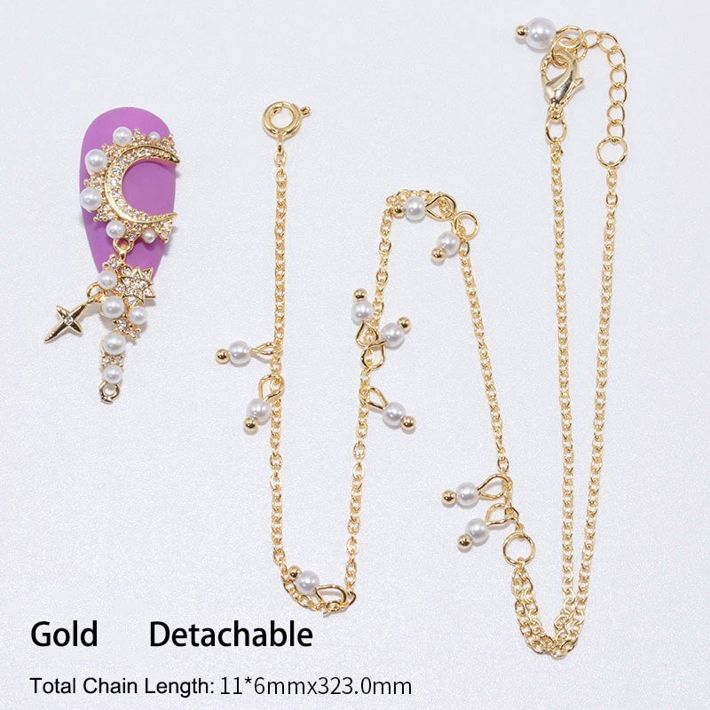 Nail Decoration Elegant Hand Chain Alloy With Exquisite Zircon Rhinestones Designs 1 pcs Nail Tips For Beauty Salons