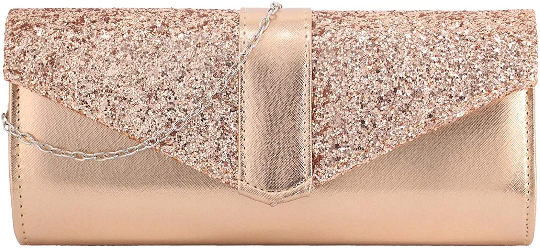 Womens Evening Bag Handbag Clutch Purse Rhinestone-Studded Flap for Wedding Party Prom