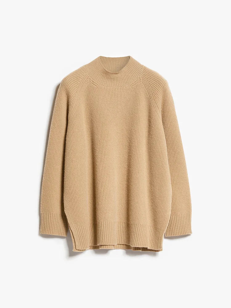 Wool yarn sweater - CAMEL