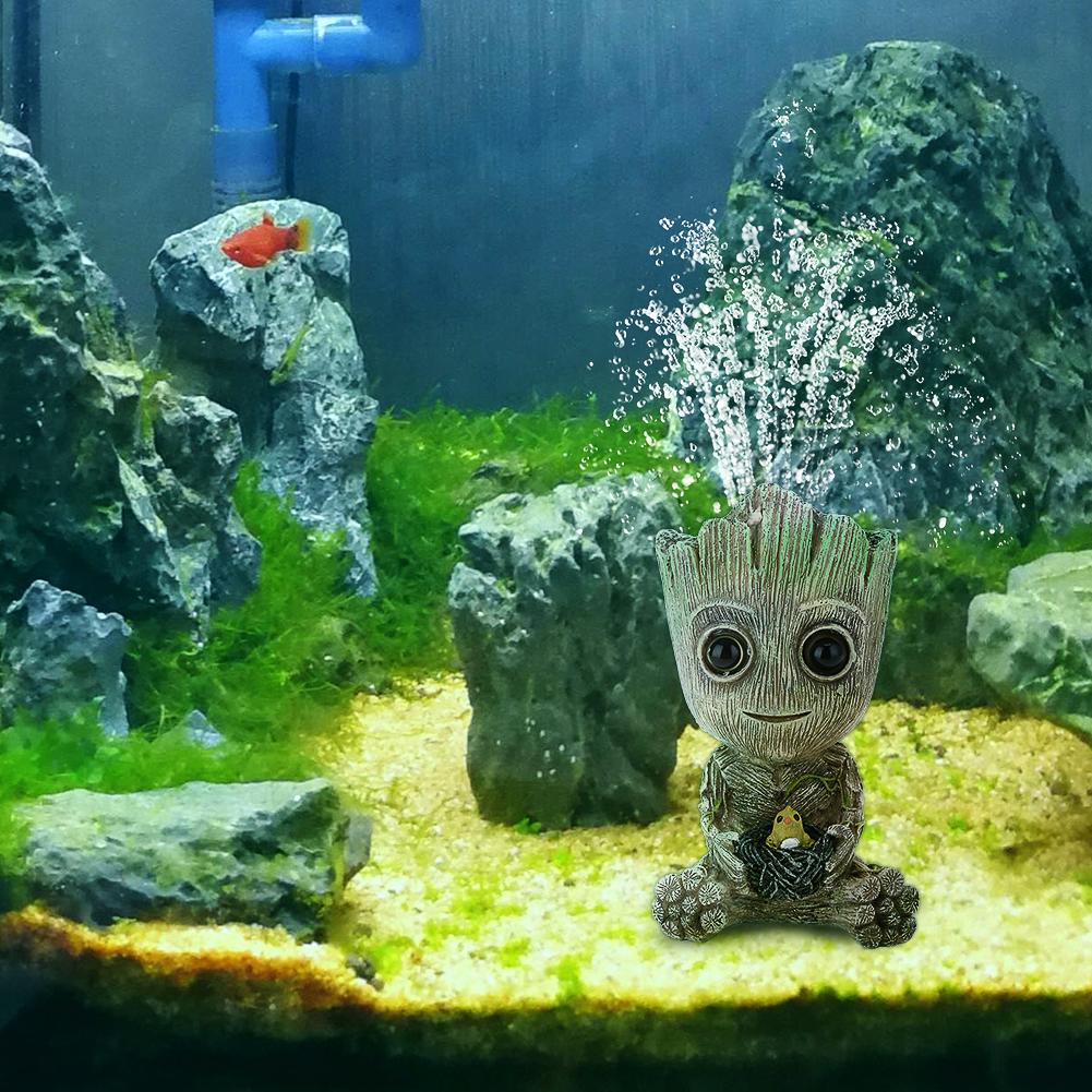 

Cute Mini Tree Man Fish Tank Oxygen Air Pump Bubble Stone Aquarium Decor, 02, 501 Original