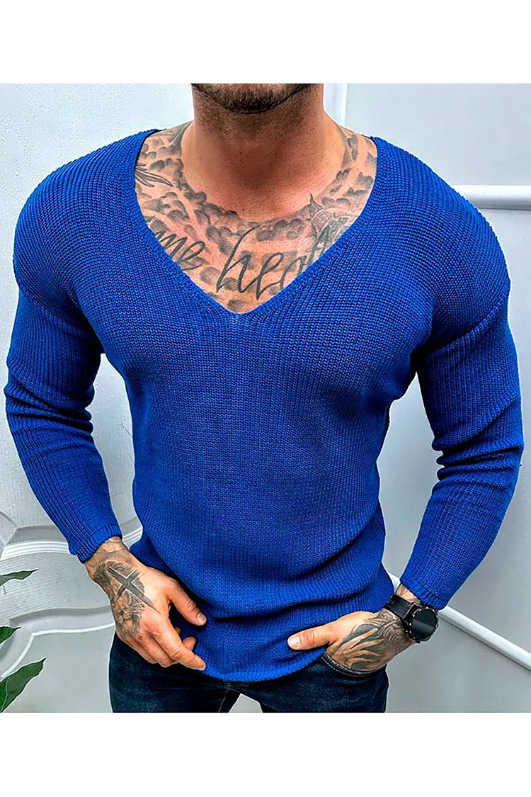 Casual V Neck Stretch Knit Pit Slim Fit Top
