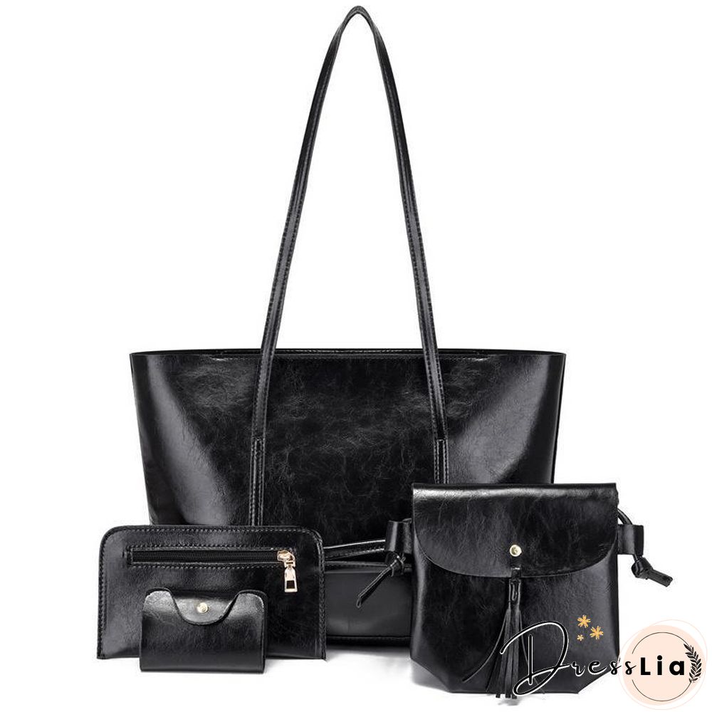 Women Oily Leather Shoulder Bag