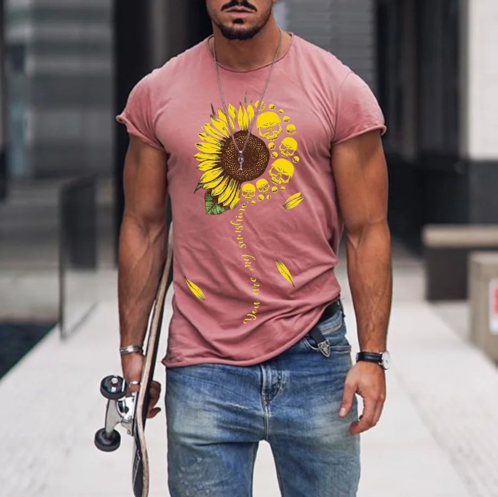 Personalized sunflower short sleeve T-shirt / [viawink] /