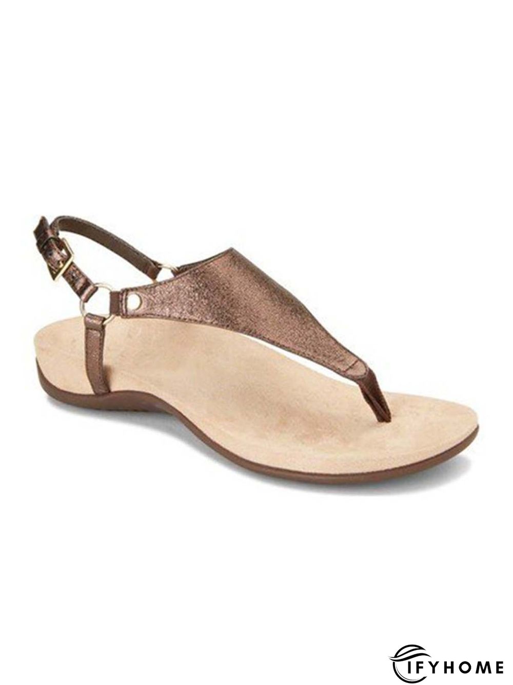 Summer Heel Brown Round Toe Sandals | IFYHOME