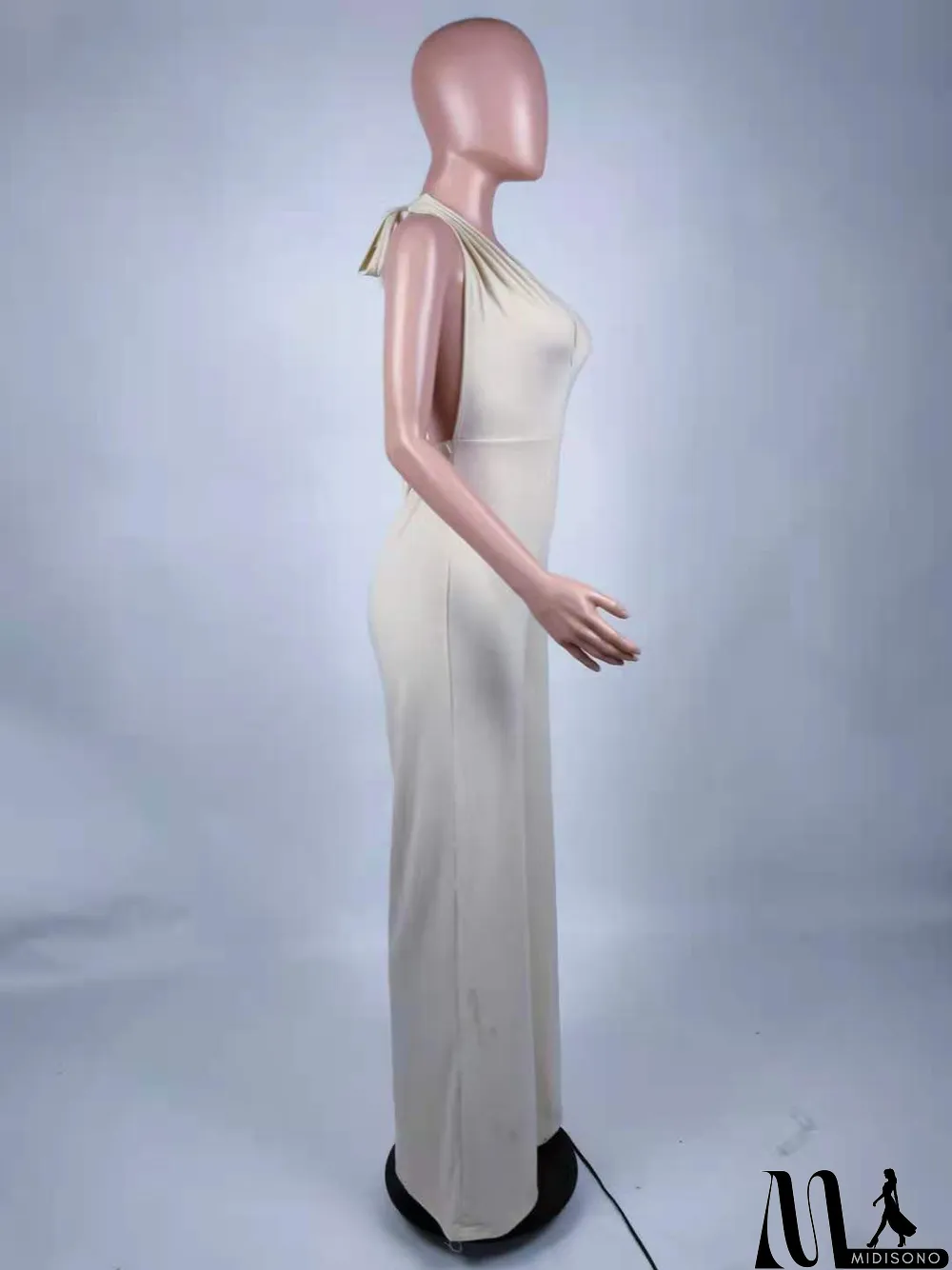 MidiSono - Women's Deep V Strap Low Back Jumpsuit