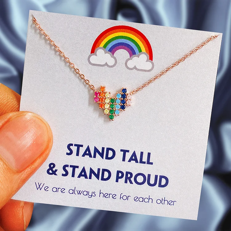 S925 Stand Tall and Stand Proud Rainbow Necklace