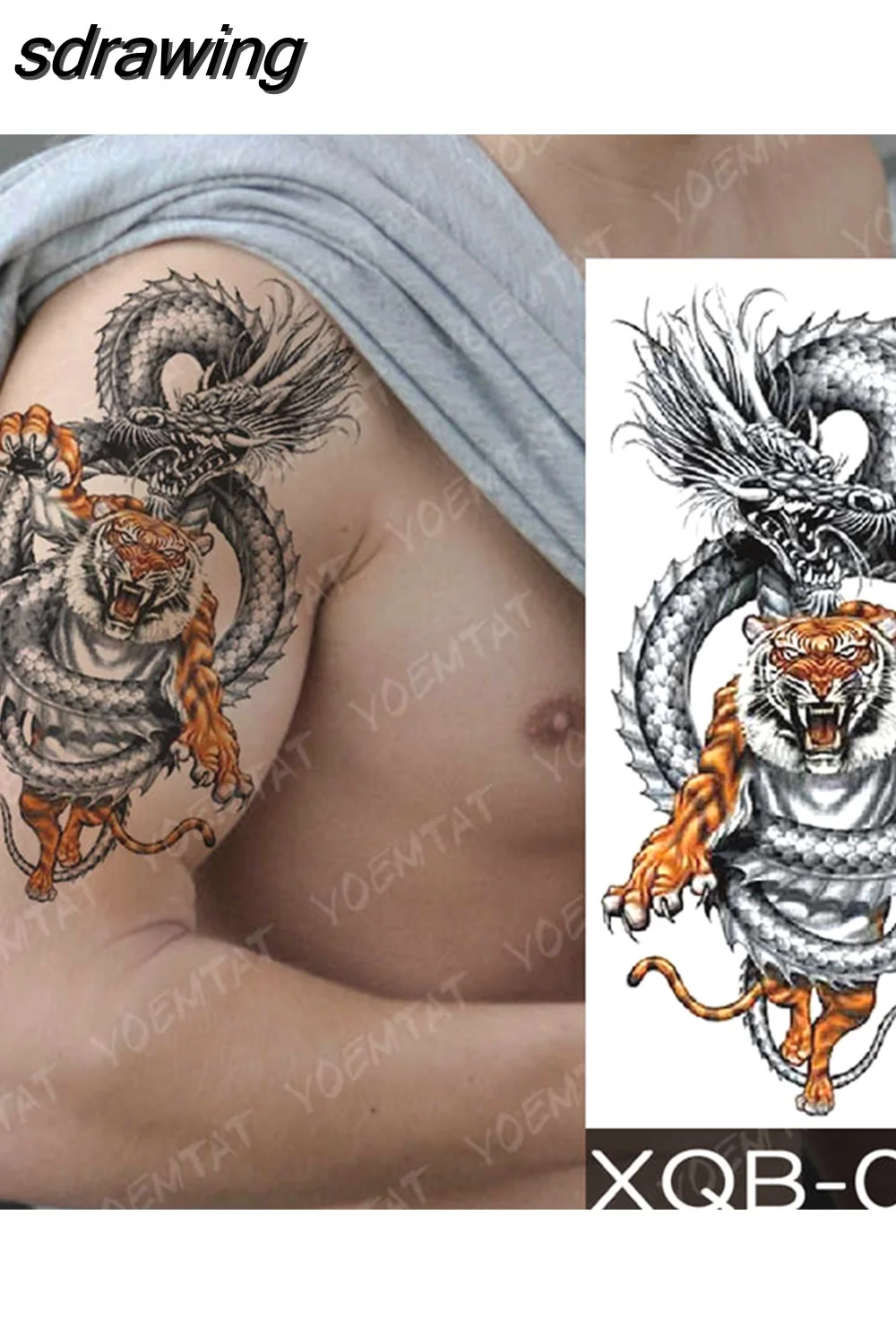 sdrawing Temporary Tattoo Sticker Geometric Tiger Wolf Death Flash Tattoos Leopard Totem Body Art Arm Fake Tatoo Women Men