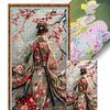 (US Only)Full Embroidery cotton Thread 14CT Printed Girl Cross Stitch Kit Art 40x70cm
