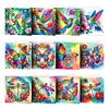 (US Local)12PCS DIY Animals Theme Diamond Art Greeting Cards Congratulations Cards & Gifts