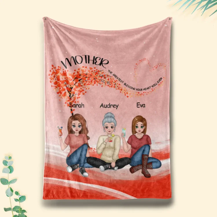 Children The Greatest Blessing Your Heart Will Ever Know - Personalized Blanket -  Gift For  Mother's Day