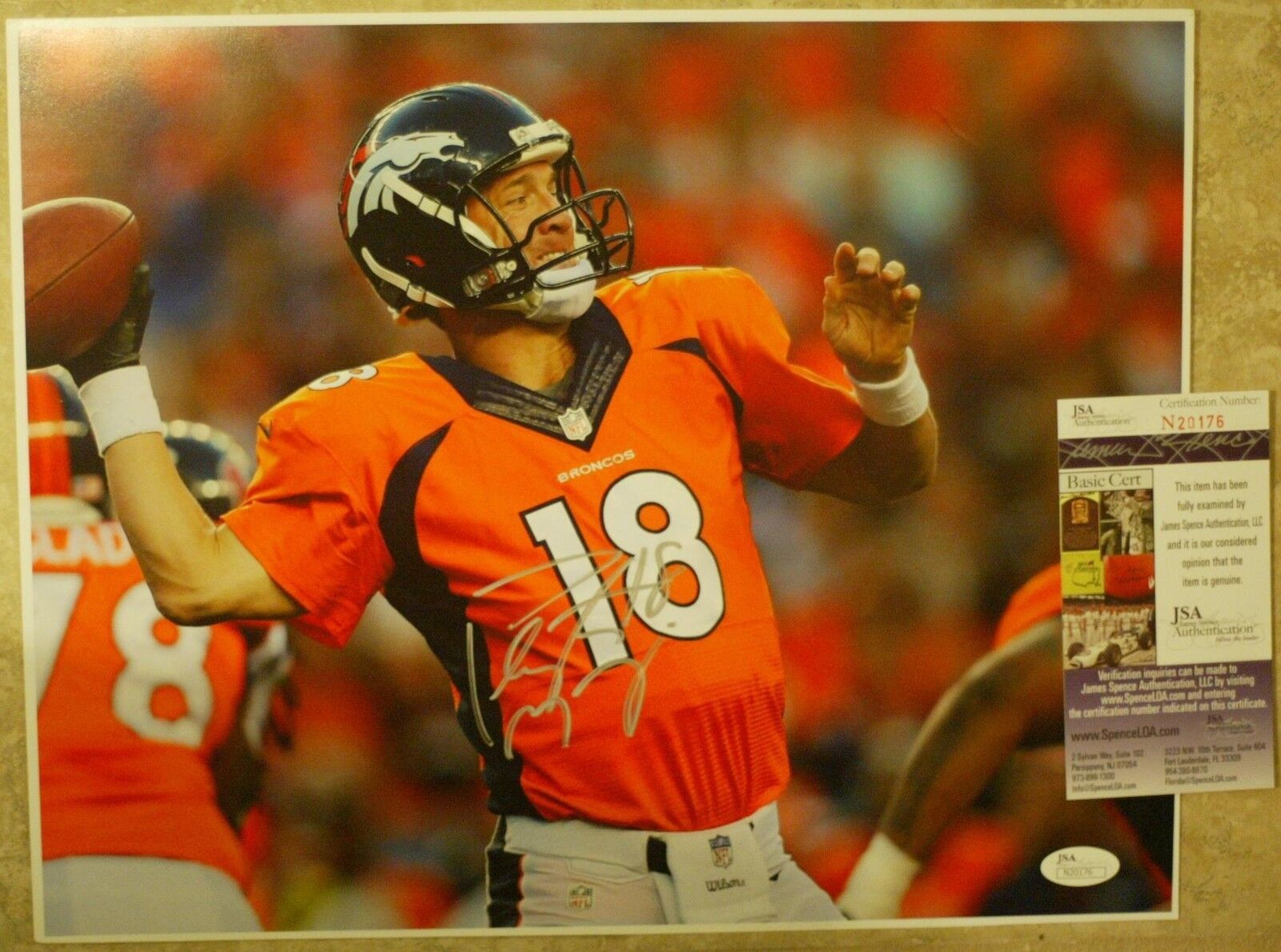 Peyton Manning 11x14 Photo Poster painting Signed Autographed Auto JSA COA Colts Broncos