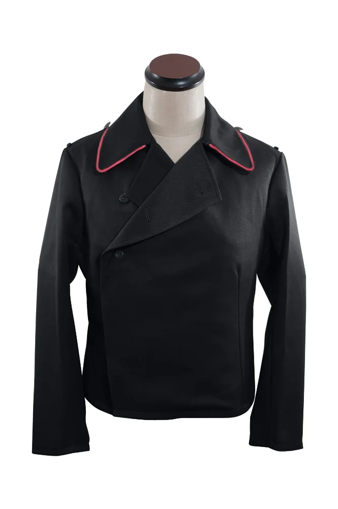   Wehrmacht German Hot Pink Collar Thread Panzer Black Gabardine Wrap Jacket German-Uniform