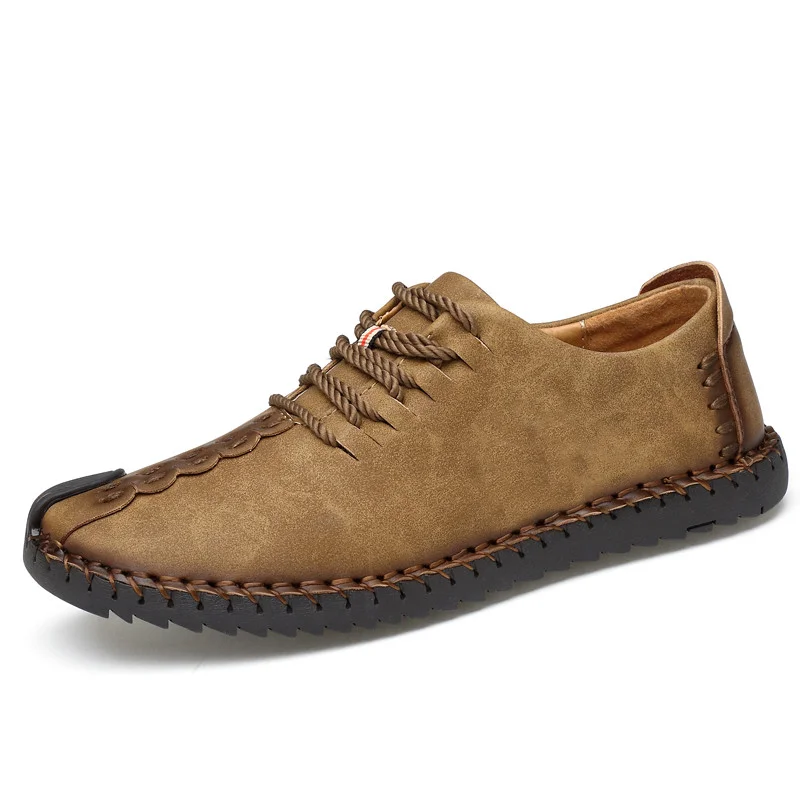 Canrulo VANCAT 2018 New Comfortable Casual Shoes Loafers Men Shoes Quality Split Leather Shoes Men Flats Hot Sale Moccasins Shoes