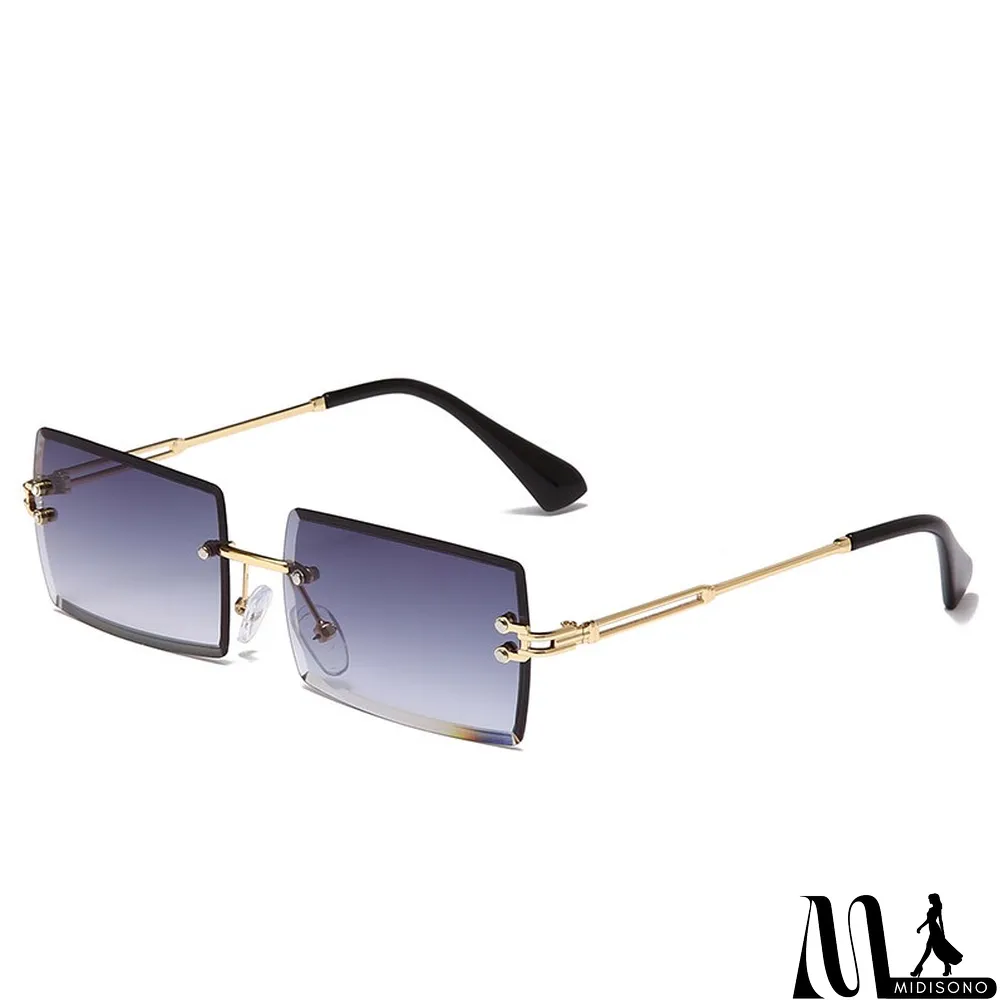 MidiSono - Women Rimless Metal Square Sunglasses