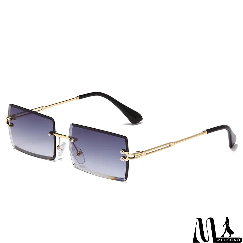 MidiSono - Women Rimless Metal Square Sunglasses
