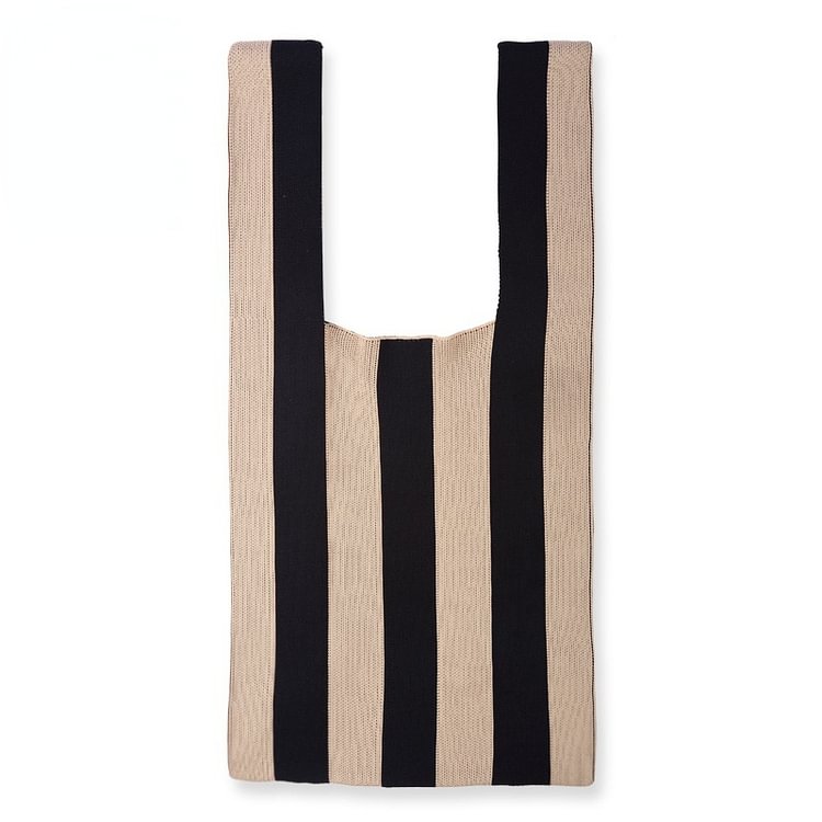 Striped Crocht Tote Bag