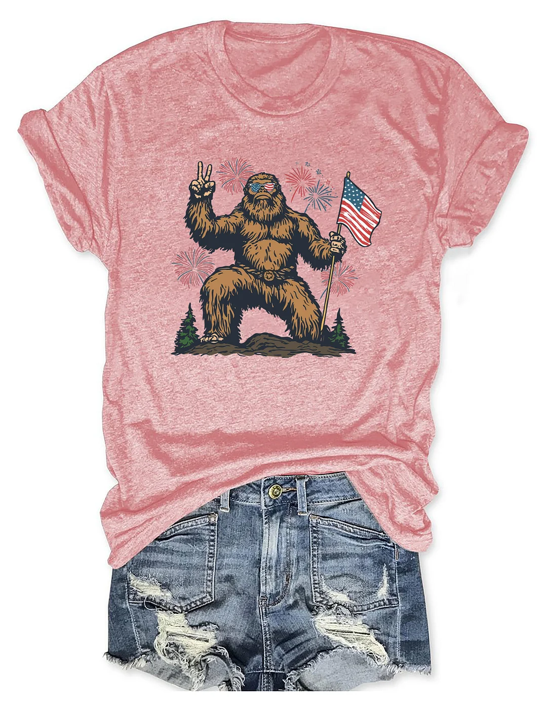 4th Of July American Bigfoot T-shirt