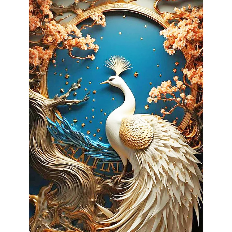 Full Round Diamond Painting - Divine Bird Peacock 30*40CM