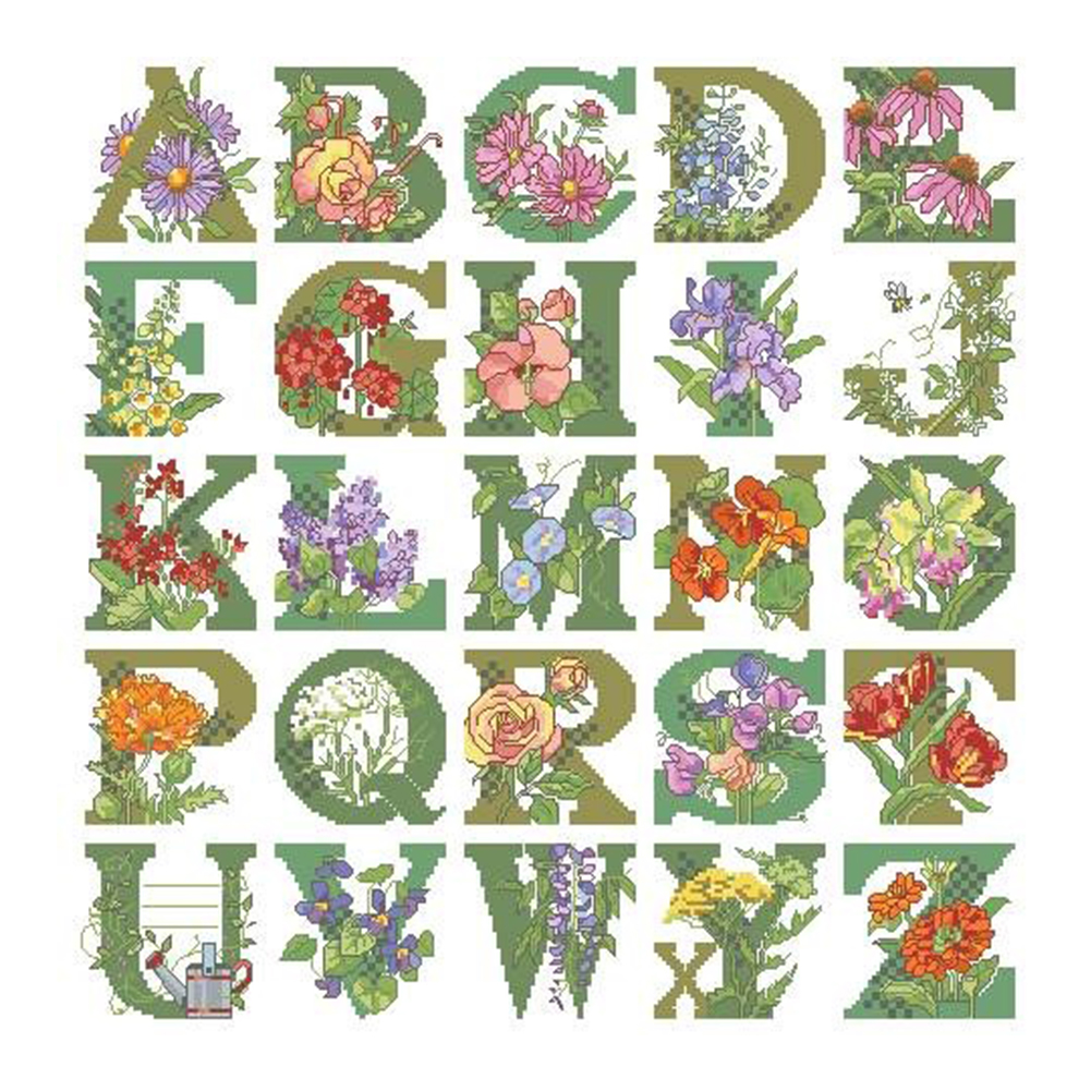 

Alphabet Letter - 11CT Stamped Cross Stitch - 40*40CM, 501 Original