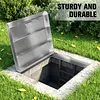 [US Local Warehouse] Stainless Steel Manhole Cover 26.97x23.62in Access Hatch Door with Handle Septic Tank Lid for Cellars Basement Patio Yard Window Well