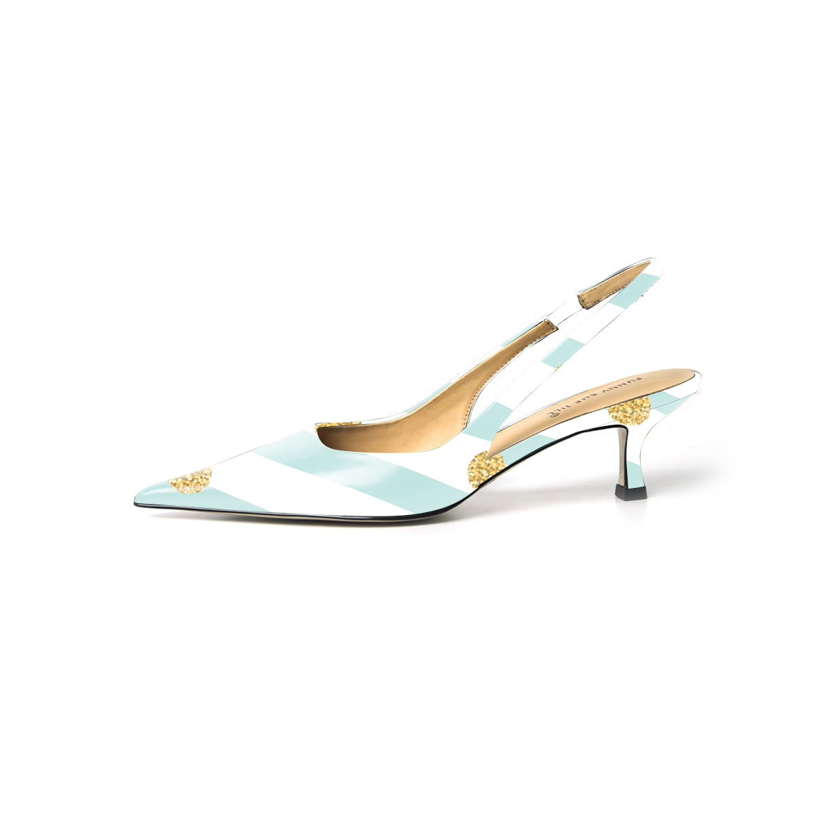 Multicolor Patent Leather Pointed Toe Kitten Heel Slingbacks Nicepairs