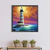 Cross Sea Lighthouse-Full Round Diamond Painting 30*30CM