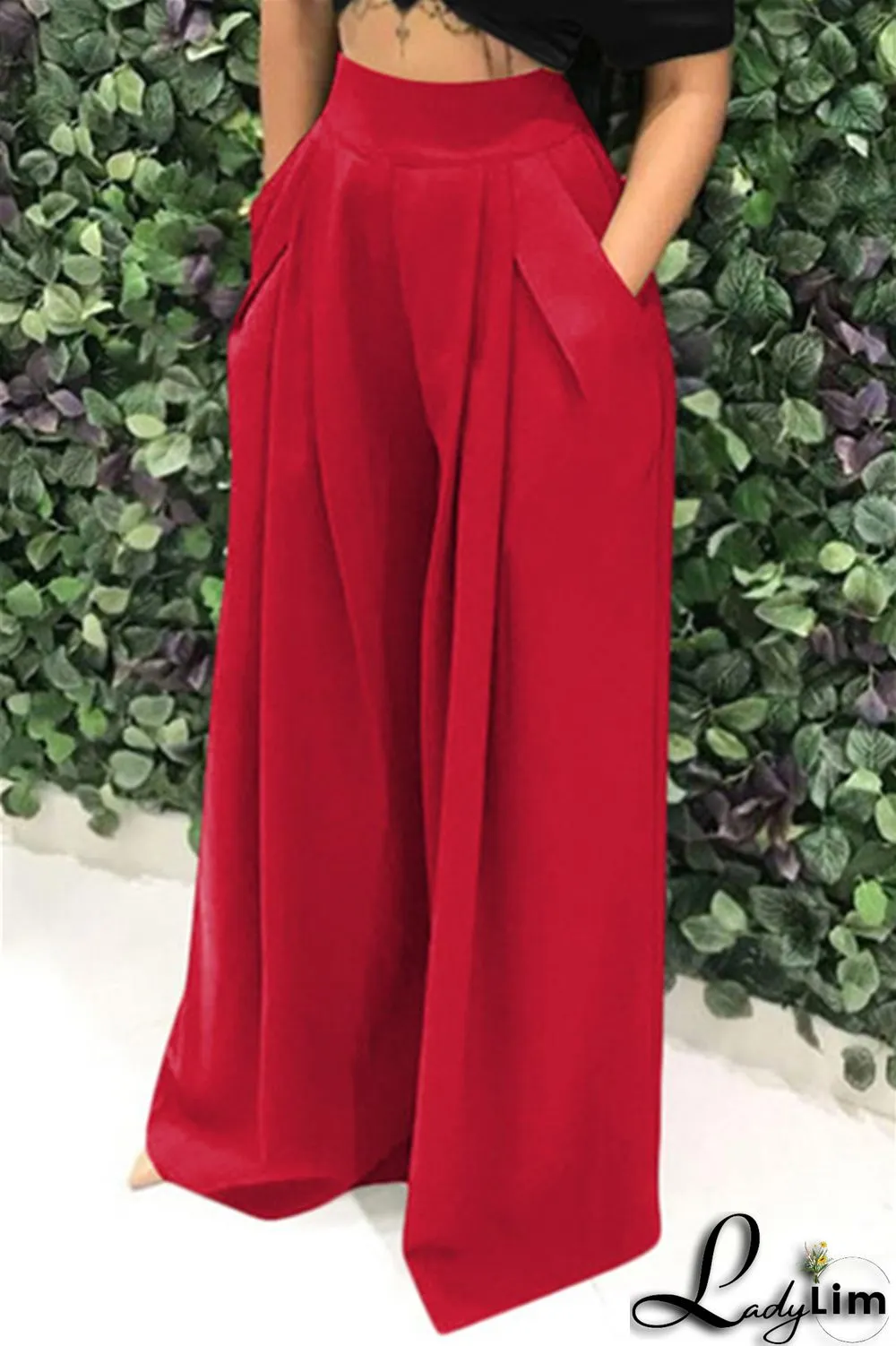 Coffee Fashion Casual Solid Patchwork Regular High Waist Conventional Solid Color Bottoms