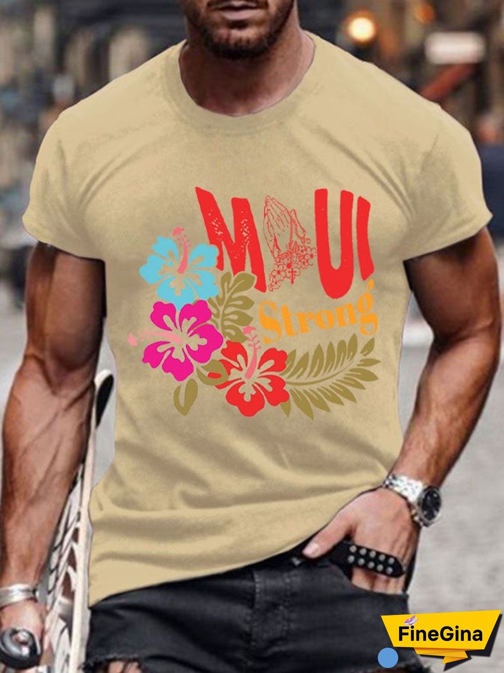 Men's Maui Strong Round Neck Short Sleeve T-Shirt
