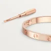 Cartier 18k Rose Gold Love Bangle Bracelet Size 17