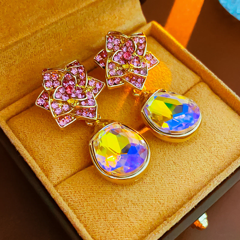 Medieval Flower Geometric Alloy Electroplating Earrings