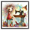 Weird Sewing Girl-11CT Stamped Cross Stitch 40*40cm/15.75*15.75in tapestrymarket