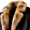 Men's Vintage Luxurious Black Fur Jacket With Brown Collar by Inlyline