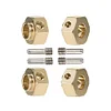 AMK 4Pcs TRX4 Brass Weight 12mm Hex Beadlock Wheel Hubs Heavy Duty Counterweight for 1/10 RC Crawler Cars Sport Defender TRX6 (8mm)