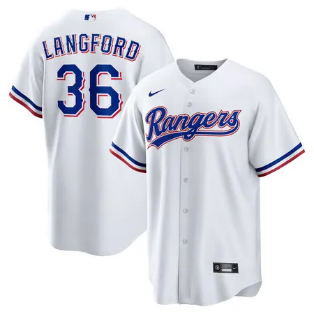 Men's Texas Rangers #36 Wyatt Langford Nike White Home Replica Jersey WXRU