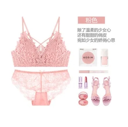Girls Sexy Bra Set Croset Cross Strap Panty Underwear Set Women Thin Push Up Lenceria Briefs Lingerie Set нижнее белье женское