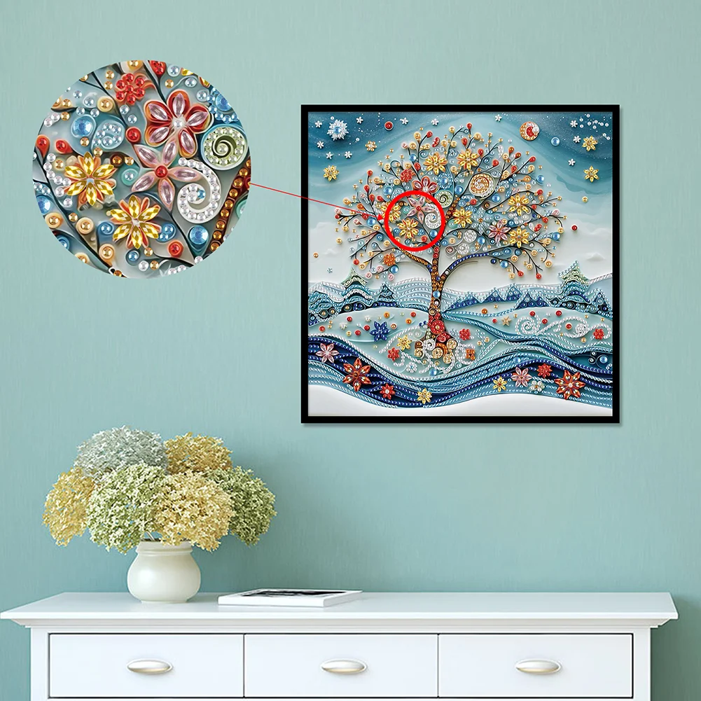 Diamond Painting - Partial Special Shaped Drill - Tree(Canvas|30*30cm)