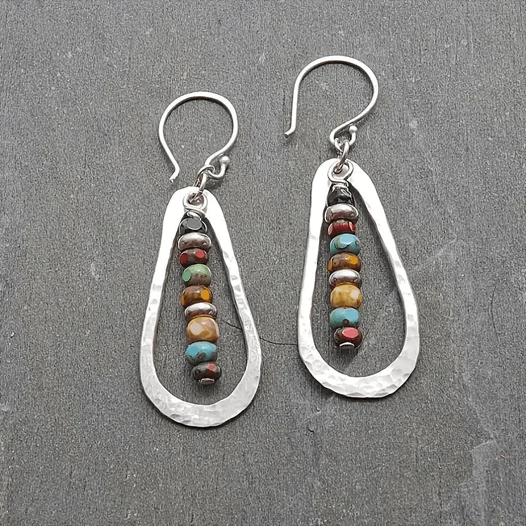 Boho Water Drop Shape Vintage Dangle Earrings