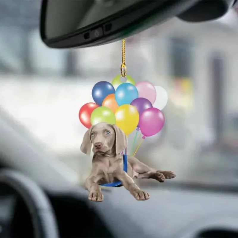 VigorDaily Weimaraner Fly With Bubbles Car Hanging Ornament BC036