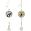2Pcs Wooden Double Sided Diamond Art Hanging Tassel Suncatcher Pendant Kits