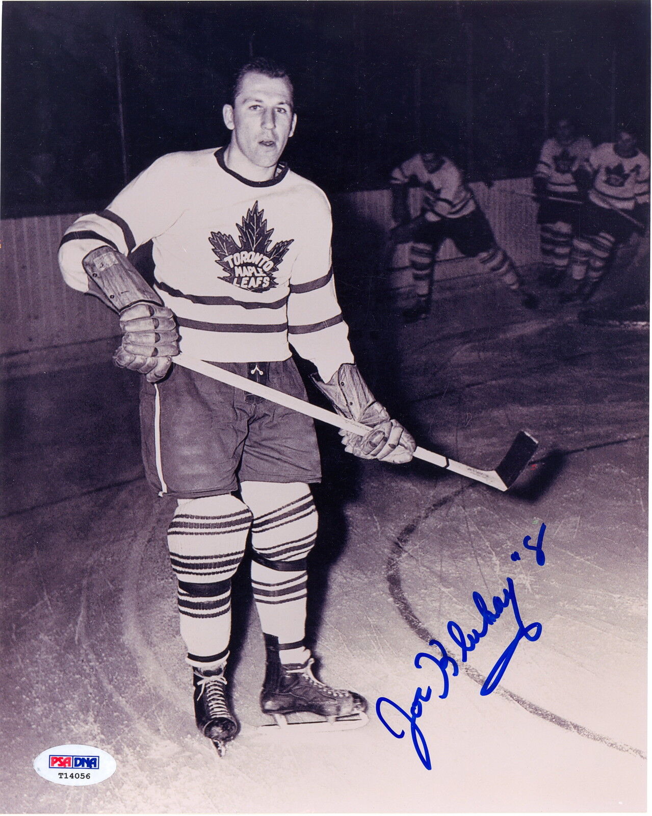 JOE KLUKAY 4 STANLEY CUPS TORONTO MAPLE LEAFS AUTO SIGNED 8X10 Photo Poster painting PSA DNA