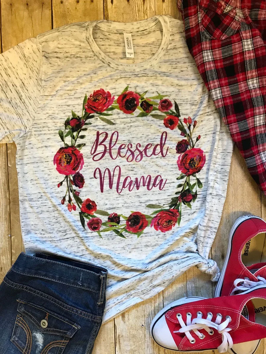 Blessed Mama Flower T-shirt