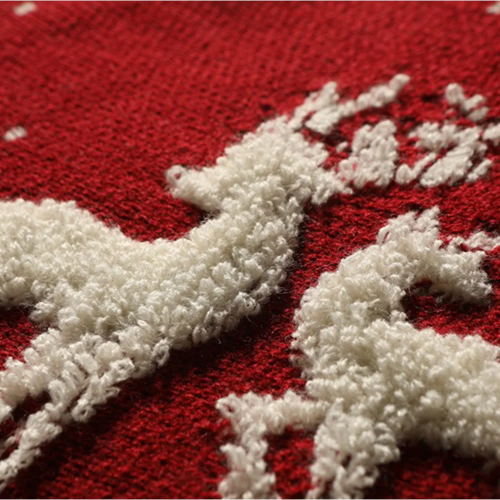 Knitted three-dimensional terry moose Christmas tree decorative tree skirt