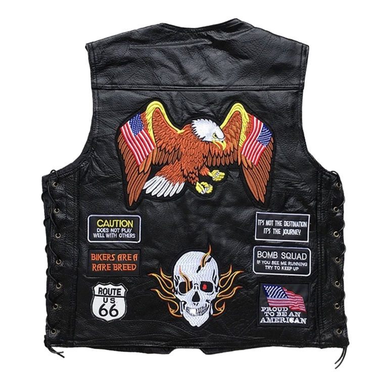Eagle5 Super Cool Embroidered Badge Biker Riding Vest